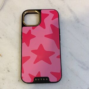 iPhone 13 Burga Pink Star Pattern Phone Case